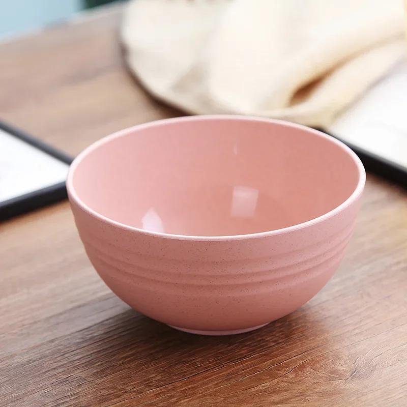 2 Size Round Wheat Straw Bowl Anti-fall Soup Bowls Children Japanese Bowl Sets for Noodles Snack Beauty Table Accessories
