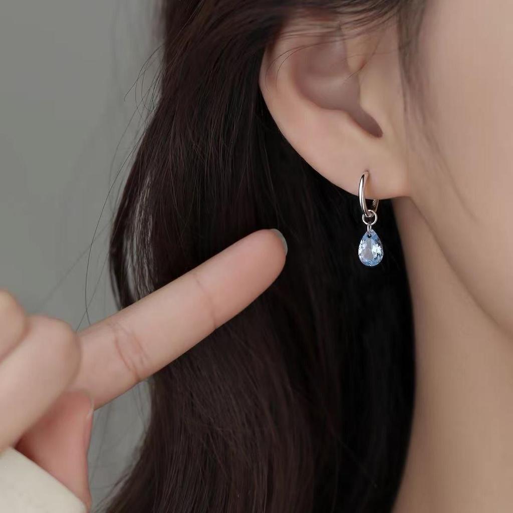 Orecchini Trendy Blu a Goccia d'Acqua 2026: Argento 925, Stile di Lusso per Donna