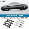 Decoration Door Handle Cover For Toyota Highlander Kluger 2015- Chrome Silver Carbon Fiber Cars Accessories Exterior Styling
