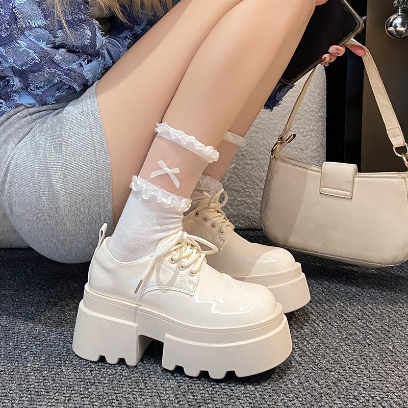 Fashion Women Spring New Black Platform Flats Shoes Women Loafers Slip on Boat Shoes Designer Casual Leather Oxfords 2025