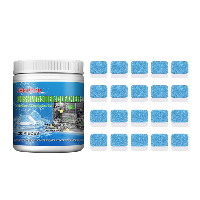 Dishwasher Cleaning Tablets 20pcs Effective Oil and Scale Dissolving for Family Kitchen Use