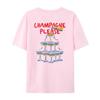 Back Print Champagne T Shirt Retro Cute Champagne Lovers TShirts Short Sleeve Bachelorette Party Shirt Summer Womens Clothing
