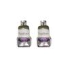 Square Diamond Goodluck Ear Buckle Purple Diamond Lucky Ear Ring Heavy Industry Design Sense High-end