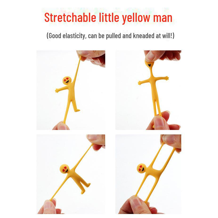 Smiley Face Stretchy Minions Pinching Fun Children's Decompression Toy - Soft Yellow Man Doll Accessories