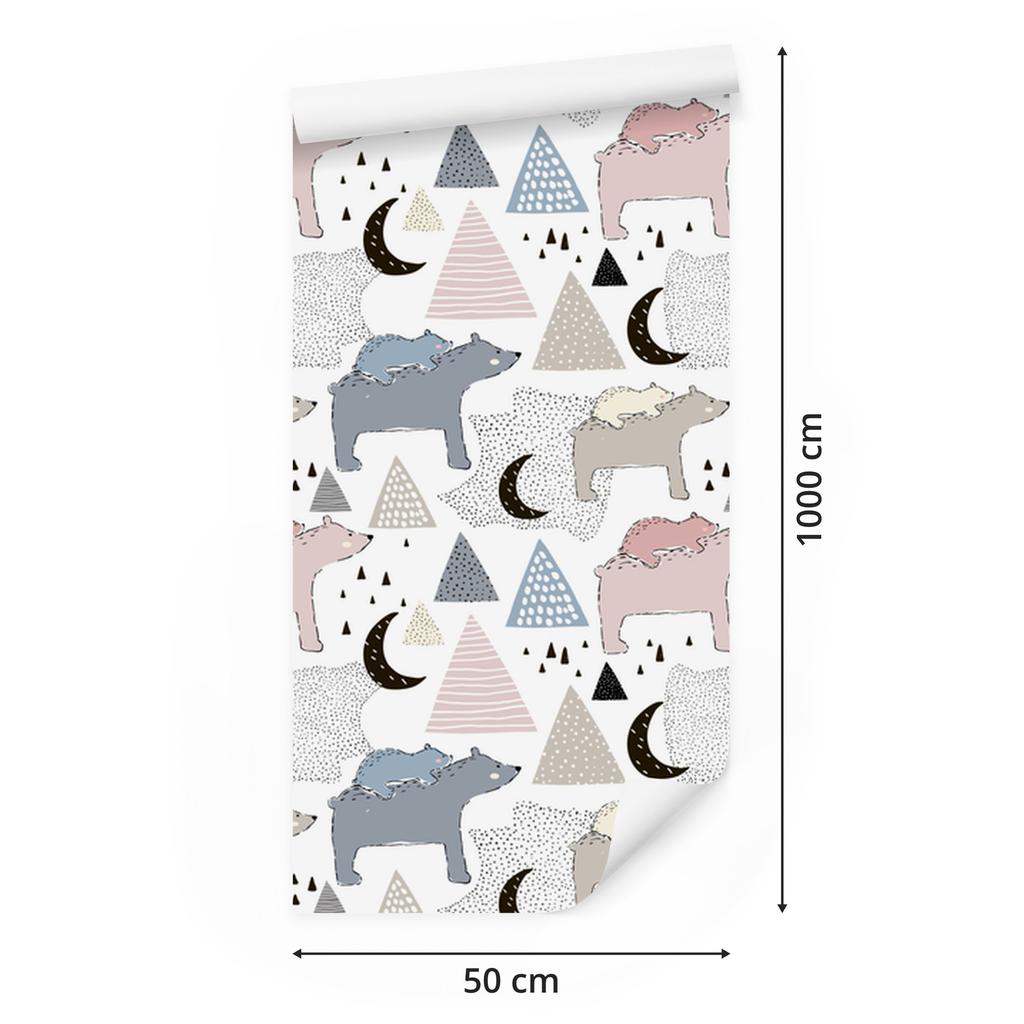 Teddy bears in the mountains wallpaper for living room and bedroom 50x1000