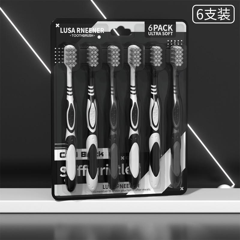 Six Pack Men's Special Spiral Bristle Hard Bristled Toothbrush,suitable for Travel Family Use,efficient Cleaning of Oral Hygiene