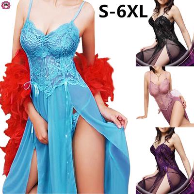 S-6XL Mulheres Sexy Clubwear Vestido Roupa Interior Camisola