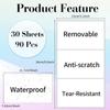 STARLIBOO Removable Colored Labels Stickers, 3X5 Inch Removable Large Label Stickers for Moving Boxes and Storage B- Waterproof- Tear Resistant