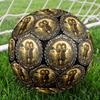 Prehistoric Dinosaur Emblem Round Football Size 5 Adult Ball Suitable for Training Matches and Outdoor Team.