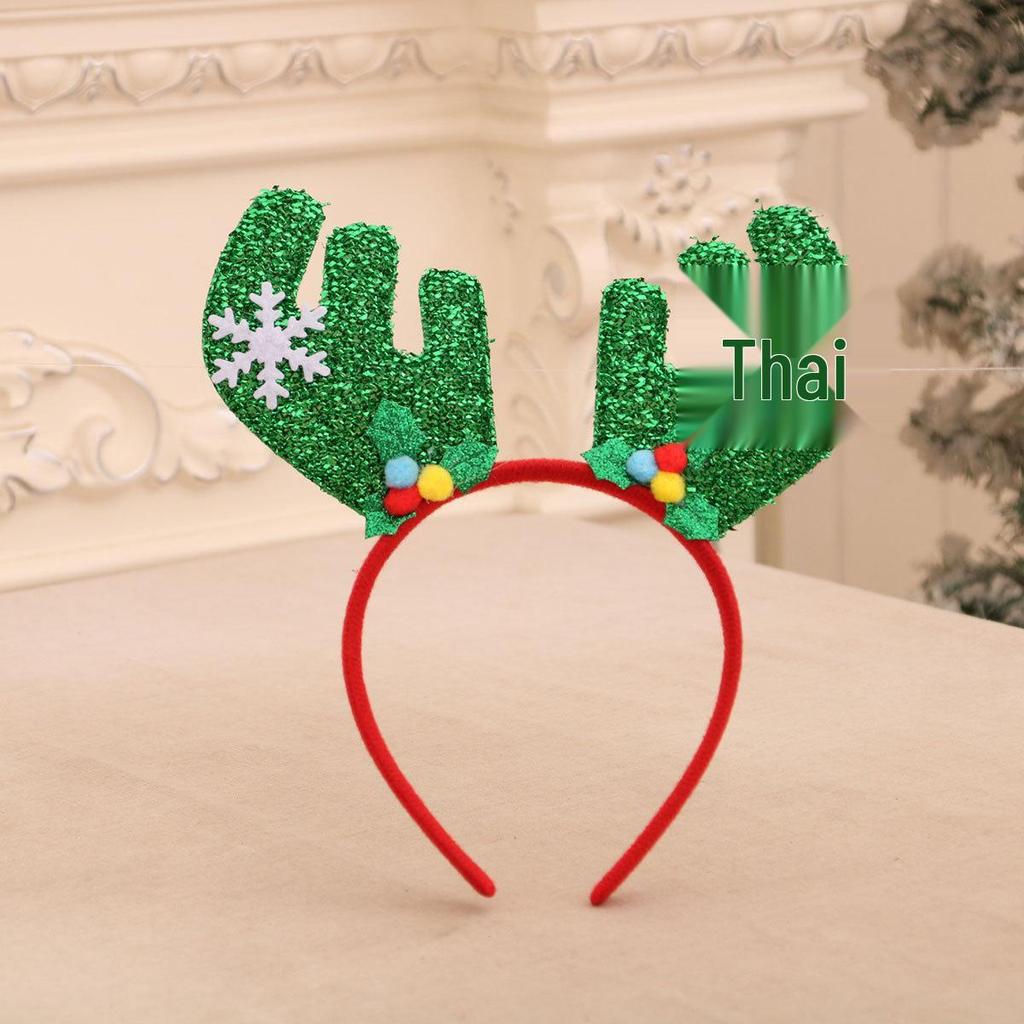 Individually Packaged Cartoon Christmas Headbands: Festive Decorations and Party Gifts with Antlers.