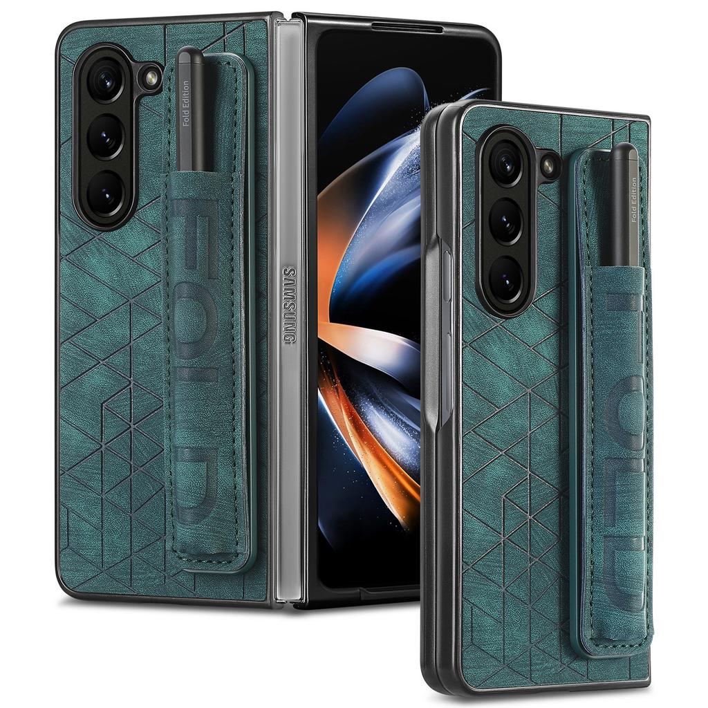 Für Samsung Galaxy Z Fold6 5G Hülle Armband Leder+PC Abdeckung mit Stifthalter