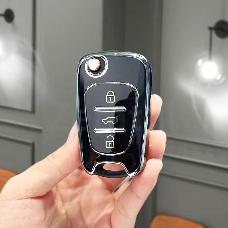 For Hyundai Veracruz Veloster I20 I30 Elantra Azera Tpu Car Key Case Cover For Kia Rio K7 K5 Sportage Sorento Keychain Protector