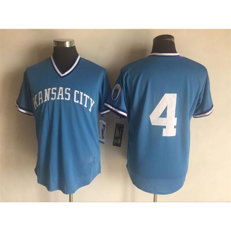 Vintage Kansas City Royals Baseball Jersey Unisex Embroidered Sport Top Cotton Blend Fall Wear