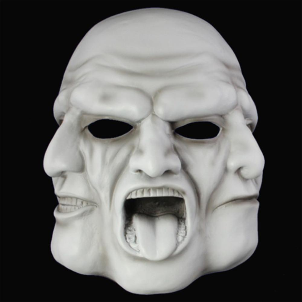 Exquisite Masks Threefaced Crafted From Durable Resin For Celebrations Halloween