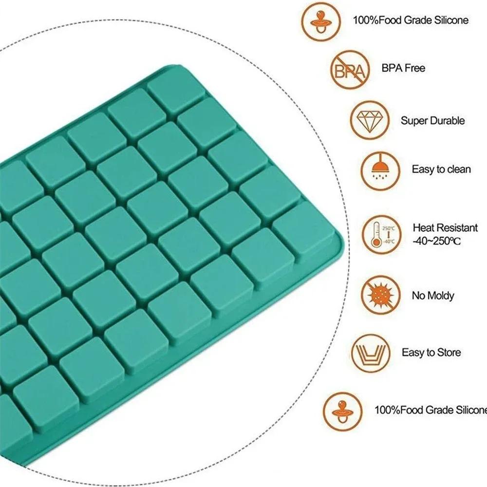 40 Mulden Quadratische Silikonform Karamellbonbons Schokoladentrüffelform Snacks Eiswürfel Gelee DIY Form Küchenbackwerkzeug