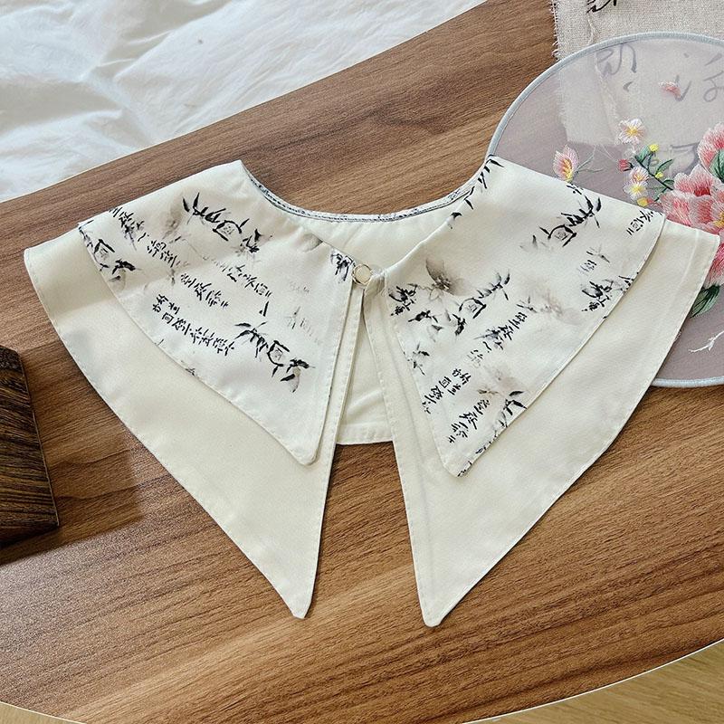 Mode Neu Ölbedruckter Falscher Kragen Damen Abnehmbare Kragen Für Damen Falscher Kragen Lolita Revers Krawatte Schal Wickel Dekoration