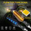 17LED Motorcycle Turn Signal Lamp Sequential Flowing Flash Indicator Lights Amber Running Light Arrow Turn Signals Lamps
