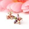 Jinse Korean Floral Zircon Copper Earrings - Trendy Horse Eye Design