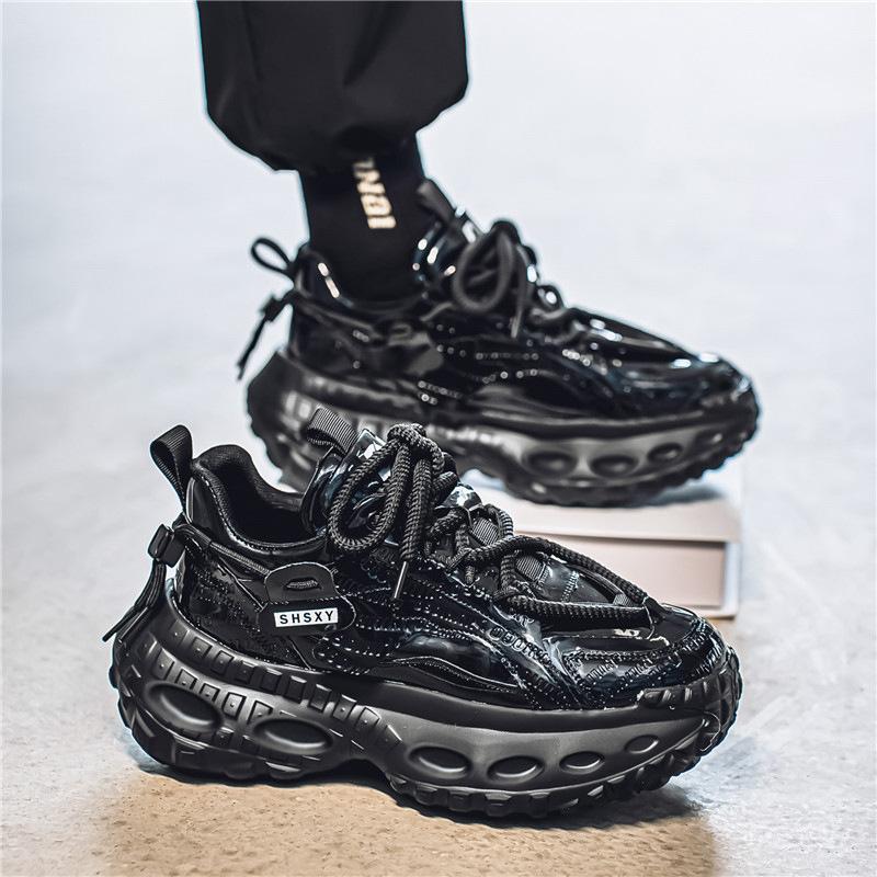 Trendy sports shoes spring and autumn new thick-soled heightening dad shoes men's contrasting colors fashionable casual running men's shoes