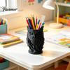 Durable Pla Stationery Holder 3D Printed Owl Pen Holder, Creative Desk Organizer for Office Stationery, Vintage Style Stand Retro Relief Animal
