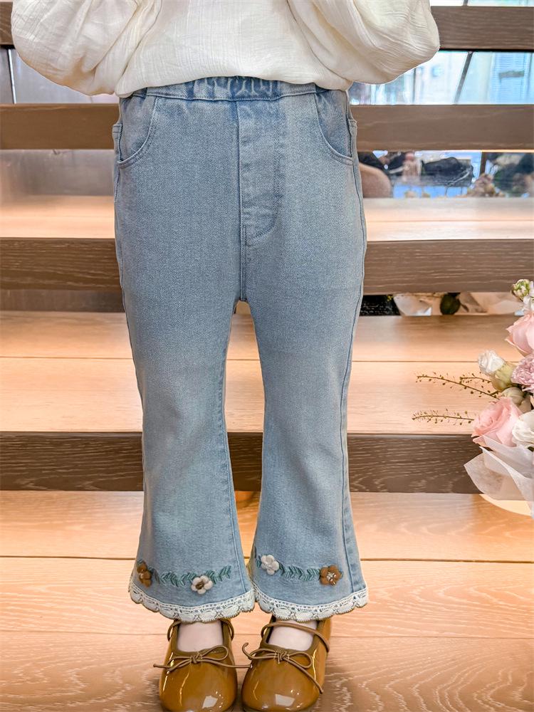 Girls' Spring & Autumn 2025 Flared Jeans: New Casual Trousers for Baby Girls