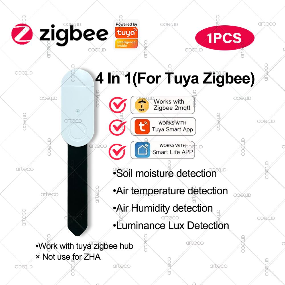 Smart Zigbee Soil Moisture Sensor Luminance Temperature Humidity Detection Soil Moisture Tester,For Tuya Home Assistant Z2MQTT