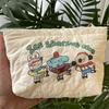 Cute Cartoon Printed Ladies Cosmetic Bag Love Quilting Women's Small Storage Bags Sweet Portable Female Clutch Purse Handbags