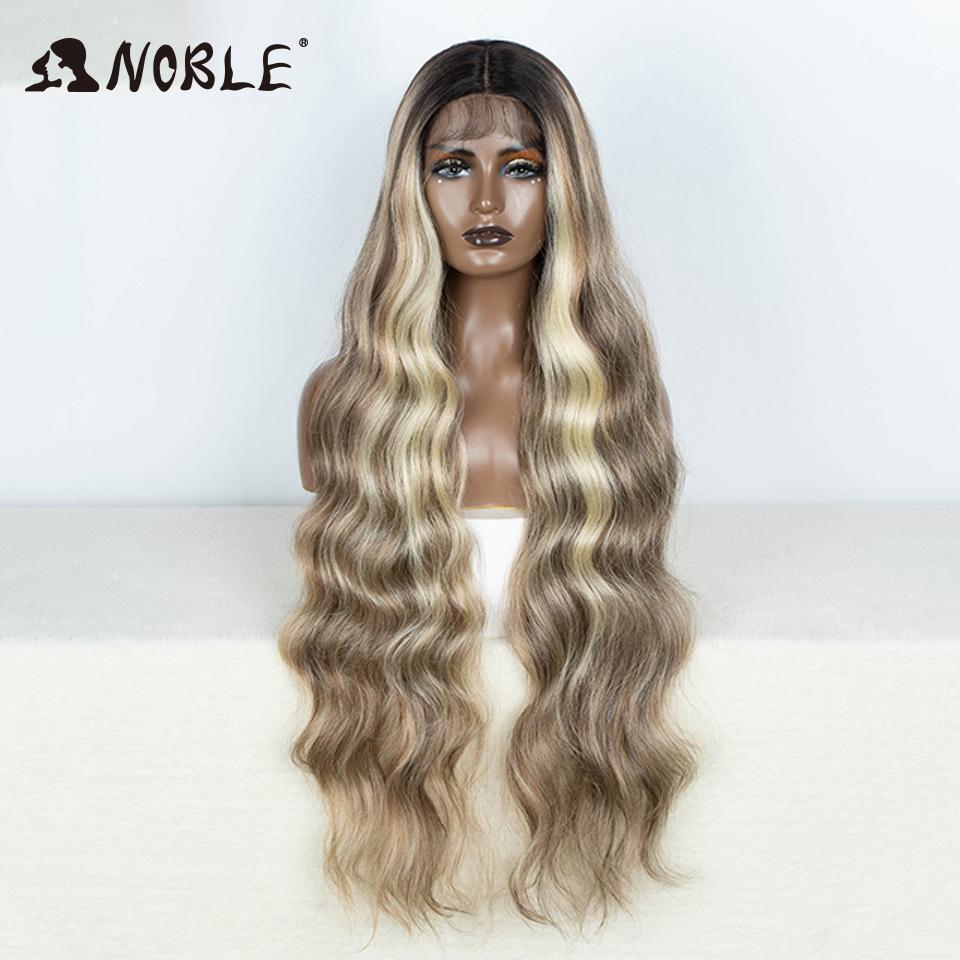 Noble Lace Wig Synthetic 36" Ginger Lace Front Wig Body Wig Long Wavy Free Part Synthetic Lace Front Wigs For Women Cosplay Wig
