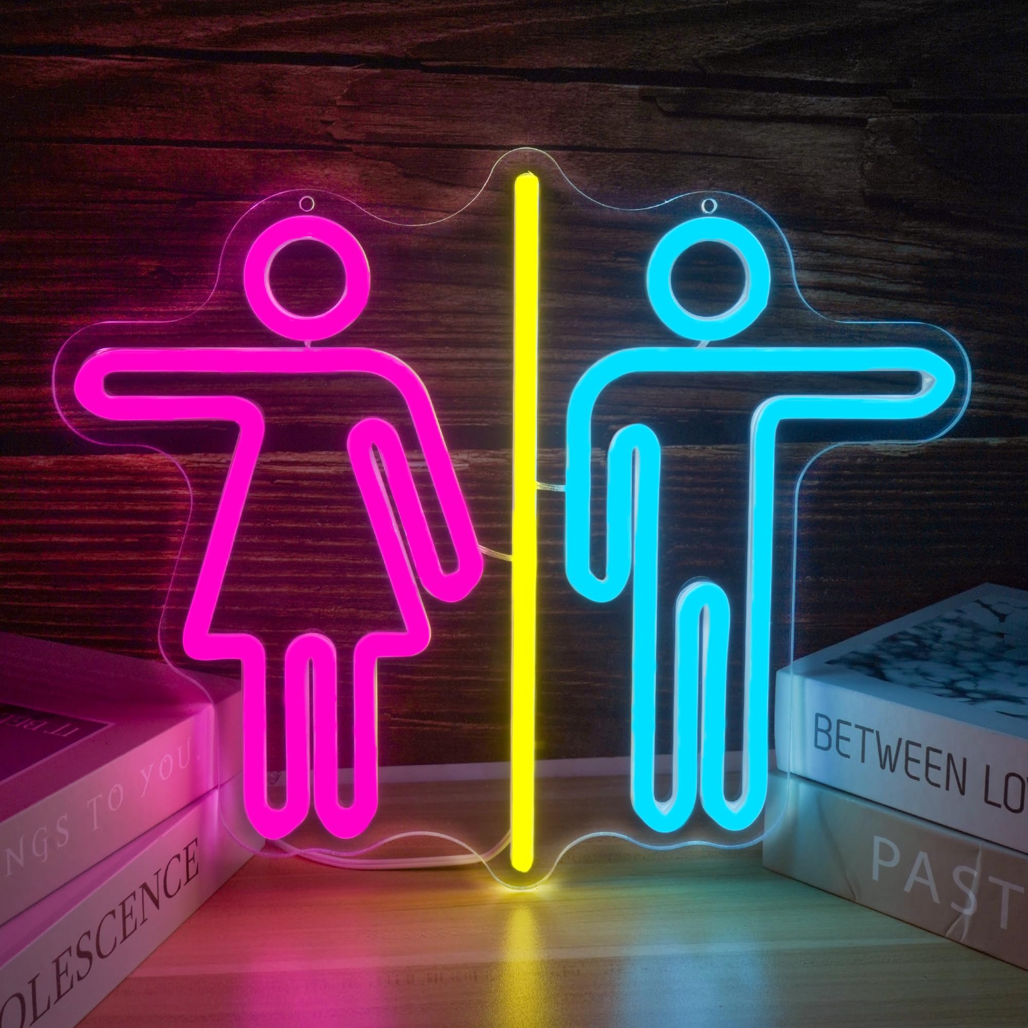 

Restroom Neon Signs Dimmable LED Toilet Restroom Signs for Business Ideal for Bathroom, Bar, Hotel, Hospital,Home Decoration