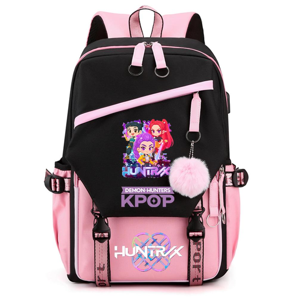 Uroczy plecak Kpop Demon Hunters z nadrukiem o dużej pojemności dla nastolatka, studenta, dziewczyny, chłopca, tornister, plecak na książki, prezent dla dziecka, kobiety, wodoodporna torba podróżna Mochila