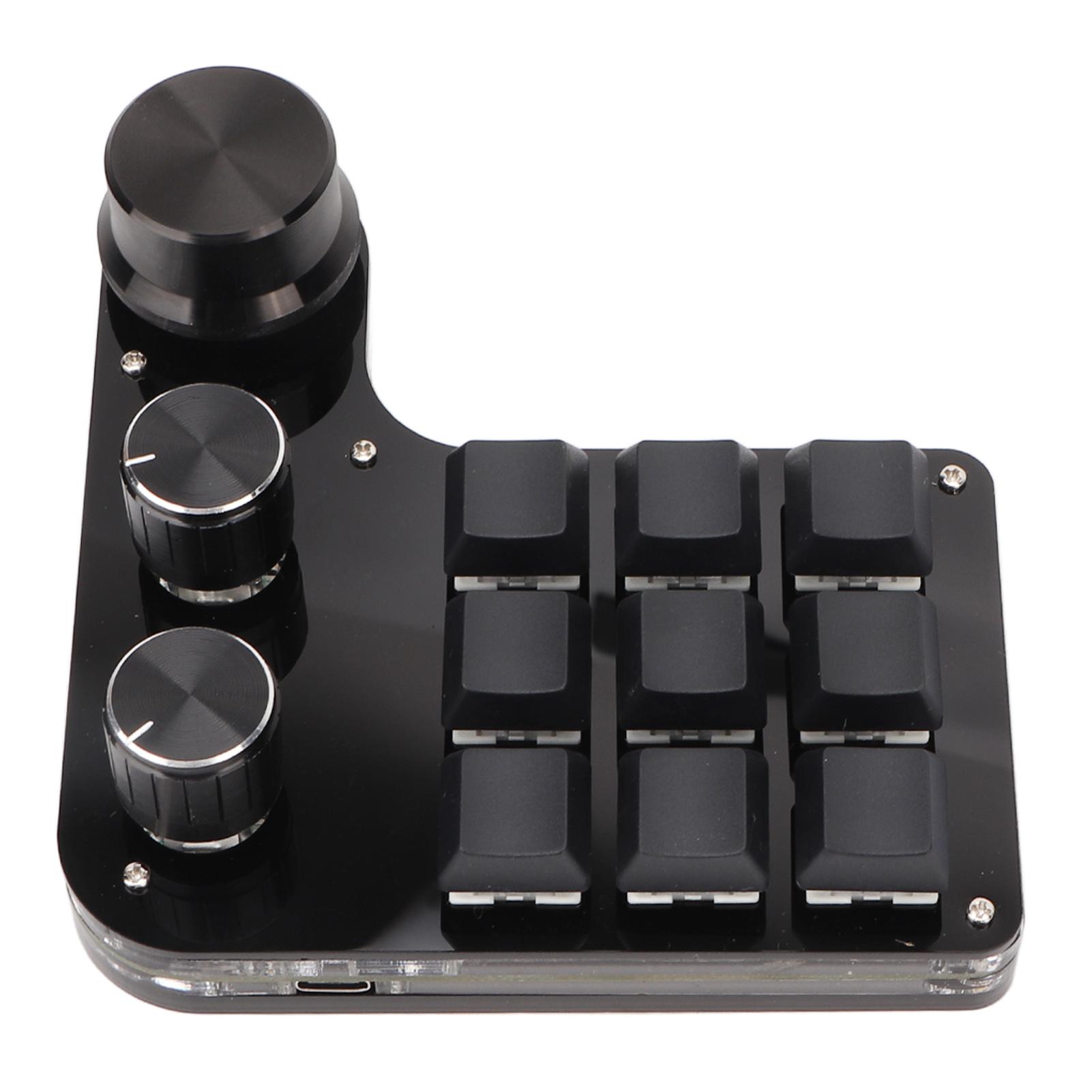 

Мини-клавиатура 9 клавиш 3 регулятора RGB-подсветка синие переключатели Plug and Play Программируемая клавиатура для игр