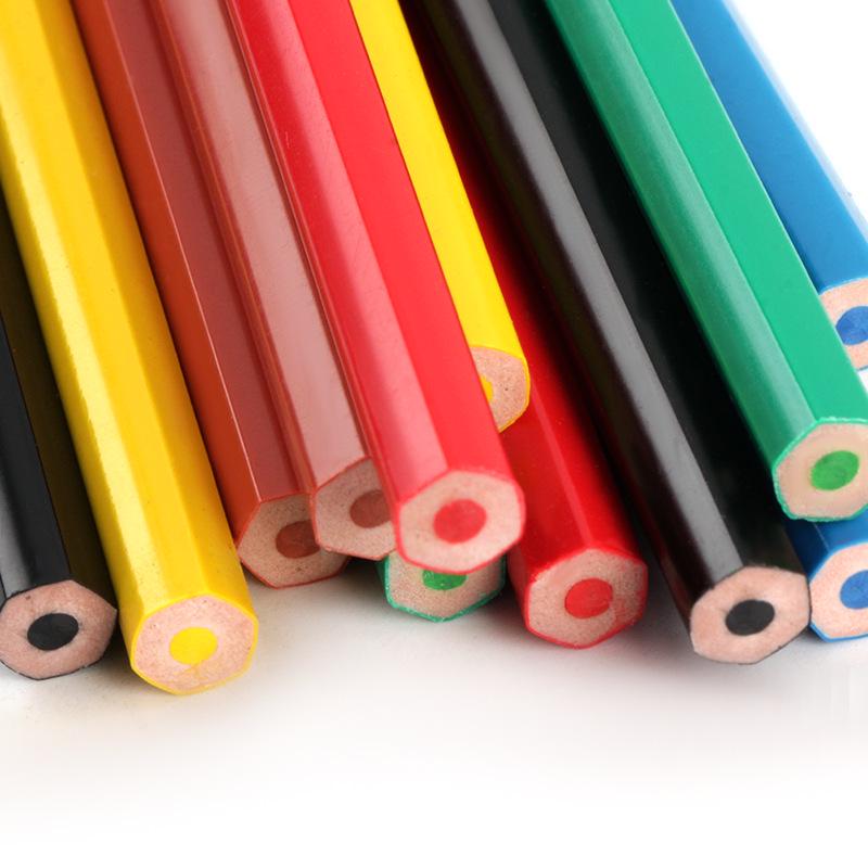 6-Color Mini Short Barrel Colored Pencils Set In Kraft Box for Children's DIY Painting & Doodling
