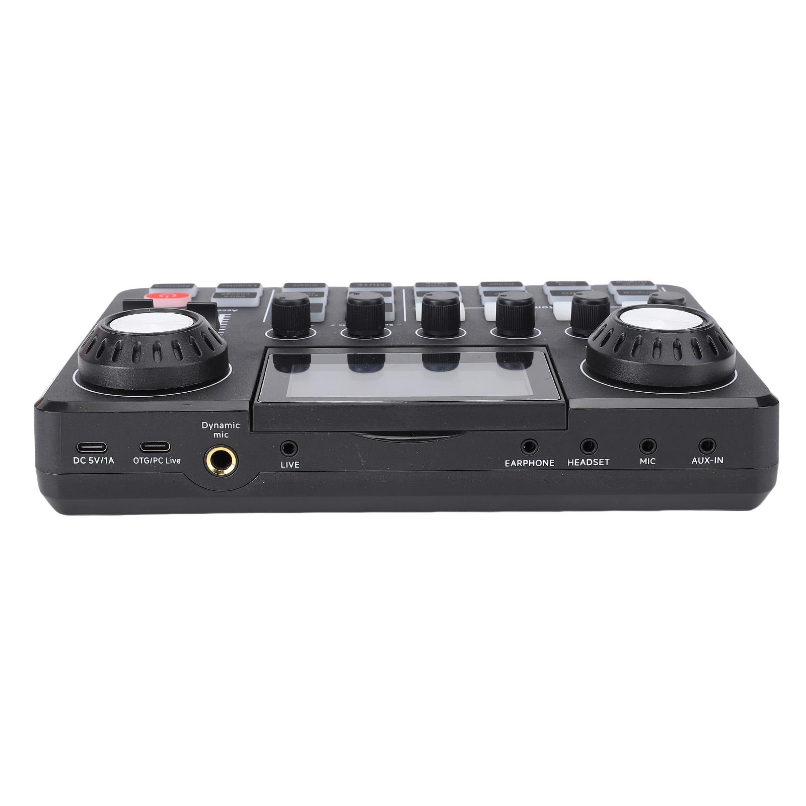 

Живая звуковая карта Регулируемый светодиодный экран Реверберация RGB подсветка Профессиональная звуковая карта с функцией смены голоса