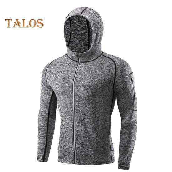 

Мужская толстовка с капюшоном на молнии, быстросохнущая, со светоотражающими полосками, спортивная куртка с капюшоном для бега, фитнеса, гольфа M серый