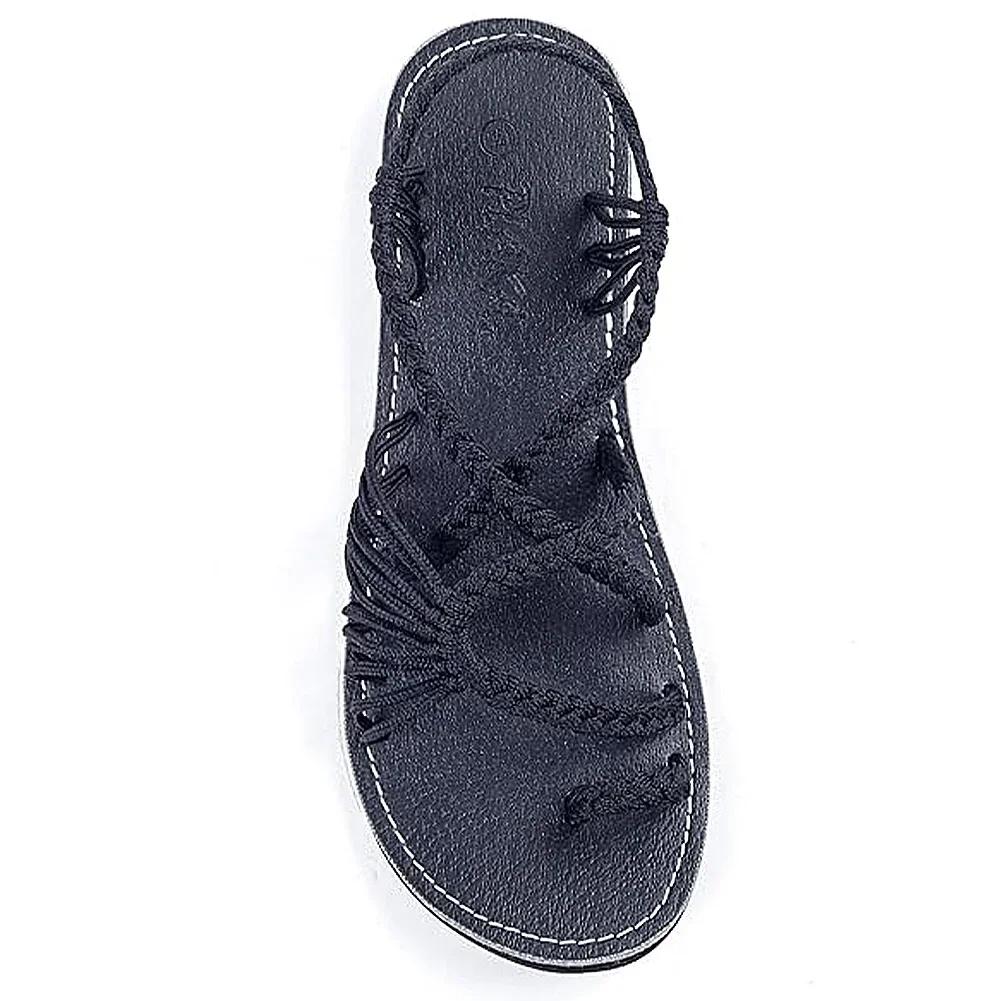 

Fashion 2025 Strappy Braided Sandals Comfortable Rope Bohemian Sandals Open Toe Summer Shoes for Women for Beach Poolside Travel Camping 44