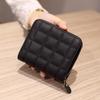 Women Fashion Zipper Small Wallet Coin Short  Purse PU Leather Plaid Purses Ladies Cute Mini Students Pocket Small Card Pack New