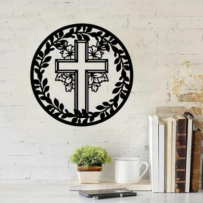 Charming Easter Cross Wreath Sign - Front Door Easter Decor. Delightful Outdoor Easter Wreath and Ornament Pendant