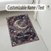 Cosmic Moon Mandala Theme Soft Crystal Velvet Rug Custom Name & Text Print Non Slip Floor Rug for Bedroom Living Room