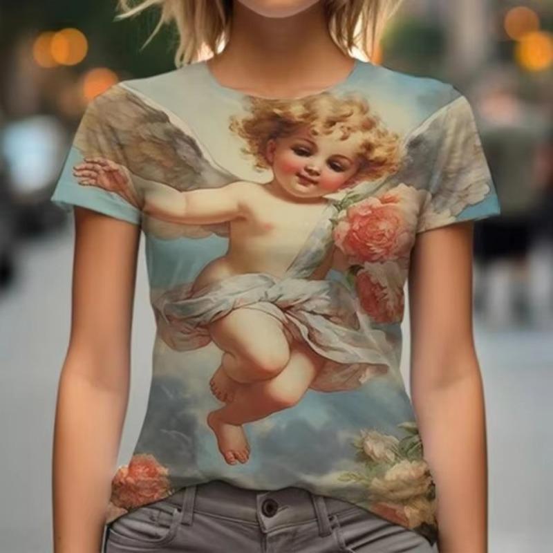 Футболки Summer Angel Baby с 3D-принтом для женщин — фото 7