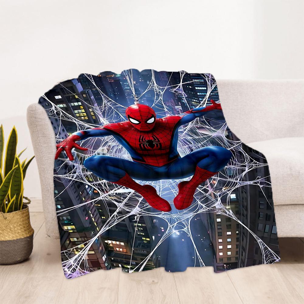 Spider-Man Web Outdoor Flannel Throw Blanket - HD Printed Lightweight Soft Warm All-Season Blanket for Sofa, Bed, Travel, Camping 1203048