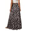Women's Fashion Bohemian Print Elastic Waist Skirt Loose Casual High Waist Tie Long Skirt