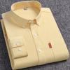 Easy Care M-5XL Men's Oxford Long Sleeve Shirts 100% Cotton Solid Color Long Sleeve Shirt Men Cotton Formal Dress Shirts Social