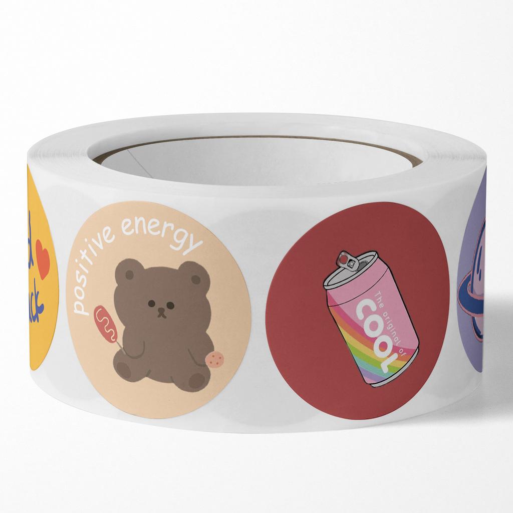 50-500pcs Cute Cartoon Thank You Stickers For Party Gift Decoration Packaging Label Reward Children Stationery Sticker