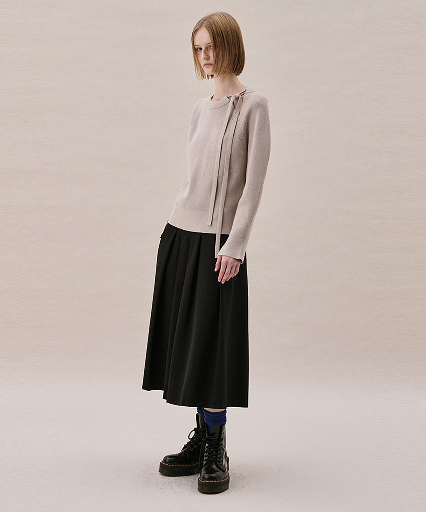 AHWE Tie Ribbed Sweater_Mocha