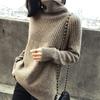 Herbst Winter Locker Gestrickter Rollkragen Damen Pullover Einfarbig Mode Elegant Lässig Schlicht Verdickte Oberteile Einfarbig Pullover Kleidung
