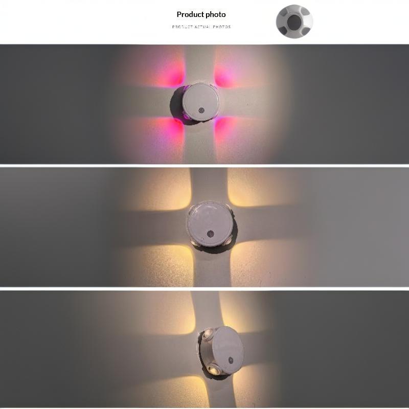 Smart Rgb Gradient Four Head Night Light Magnetic Motion Sensor Rechargeable Wall Lamp For Bedroom Bathroom Closet Garden Home
