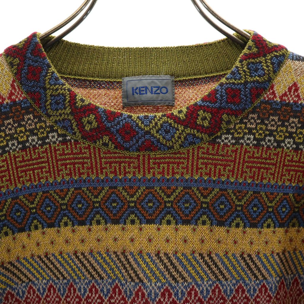 KENZO 90s Old Japanese wool blend Overall handle Long sleeve knit free Women Used