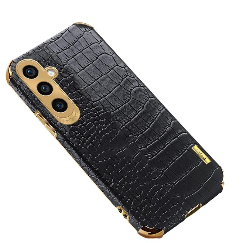 For Samsung Galaxy A25 5G (Global) (161.0 x 76.5 x 8.3mm) Cell Phone Case Crocodile Texture Electroplating Cover