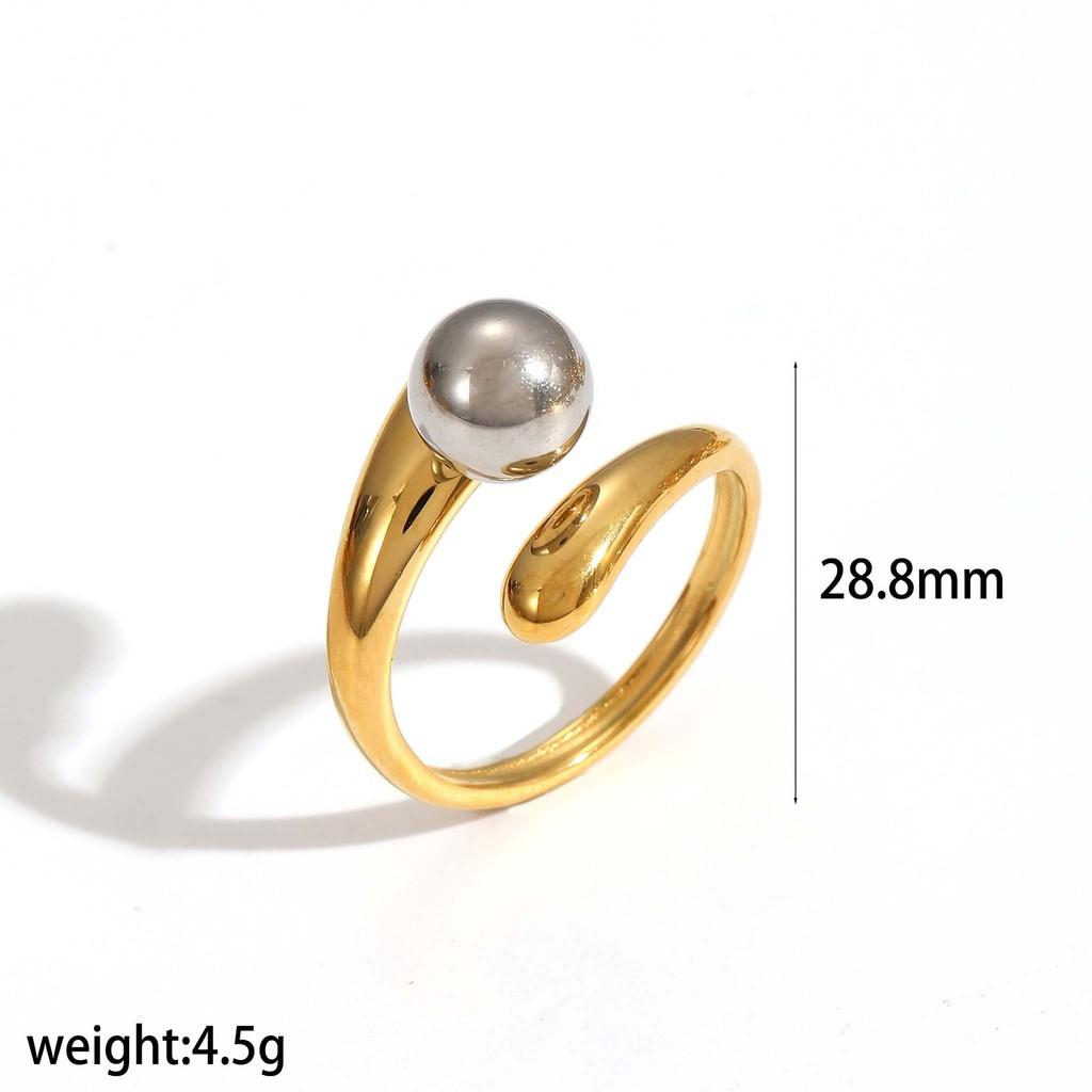 Geometric Titanium Steel Ring For Women Fashion Minimalist Hollow Design Jewelry