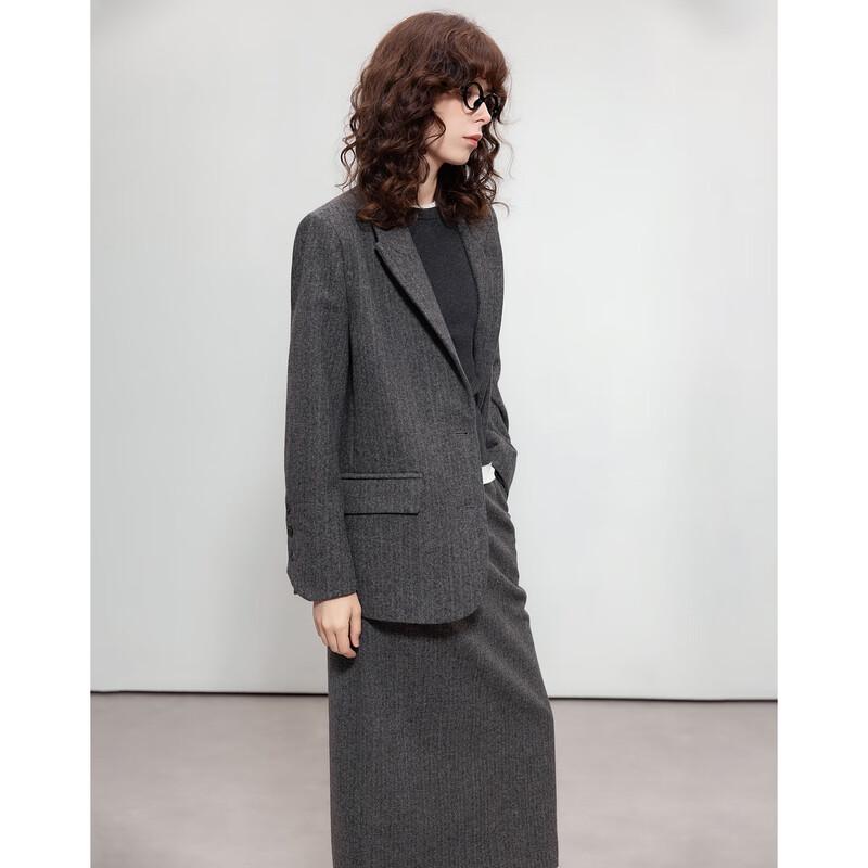 Demana Women's Notched Lapel Winter Business Suit Jacket